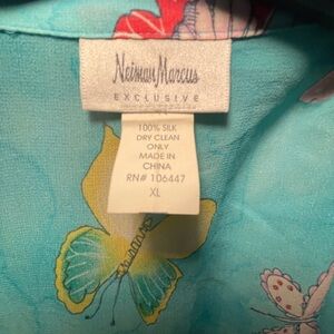 Neiman Marcus Silk Blouse - Blue and Yellow
